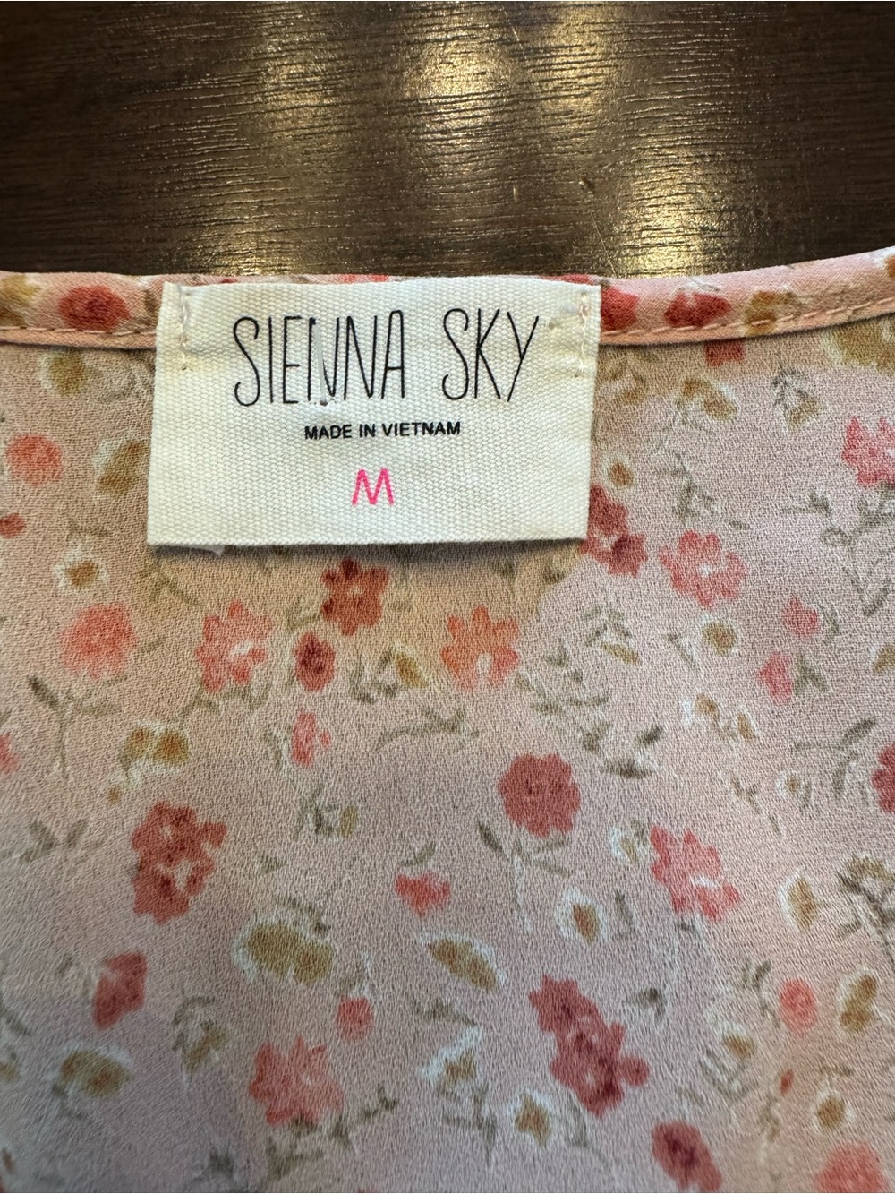 Sienna Sky Peach Floral V-Neck Peplum Blouse - Picture 3 of 6